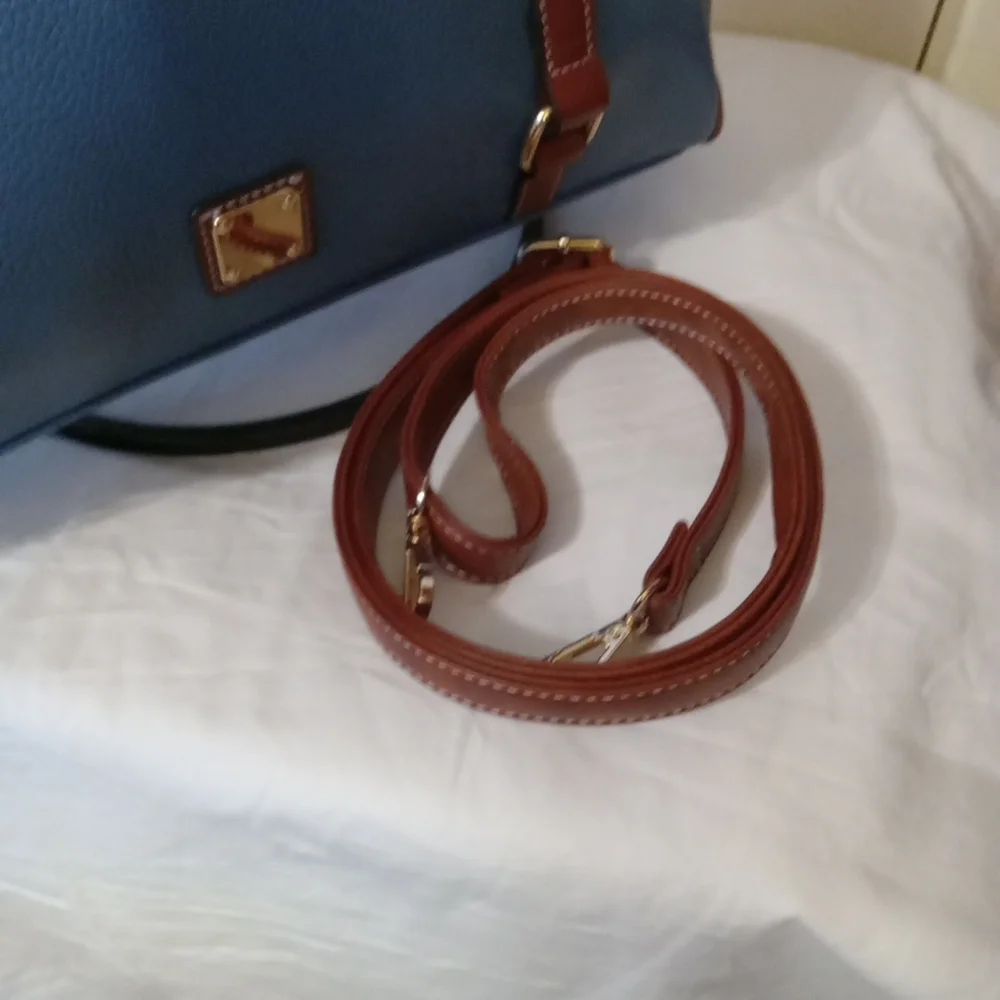Blue and Brown Women's Handbag - Picture 3 of 13